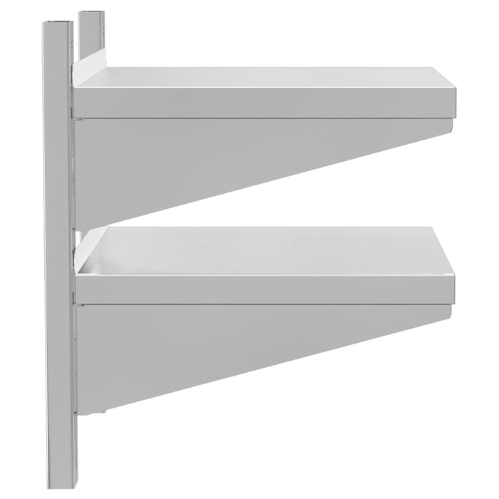 2-Tier Wall Shelf 50x40x48 cm Silver Stainless Steel