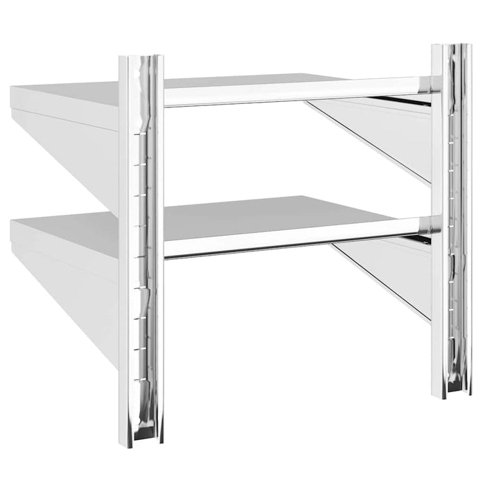 2-Tier Wall Shelf 50x40x48 cm Silver Stainless Steel