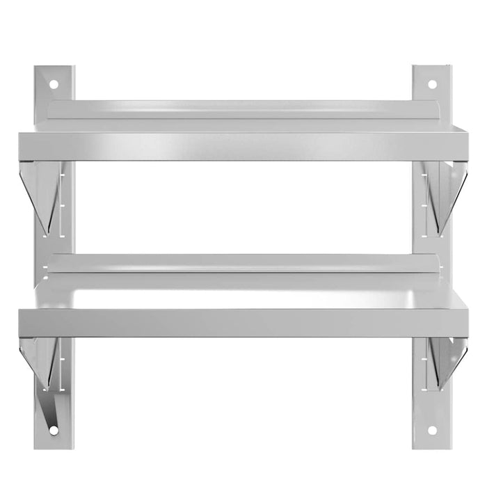 2-Tier Wall Shelf 50x30x48 cm Silver Stainless Steel