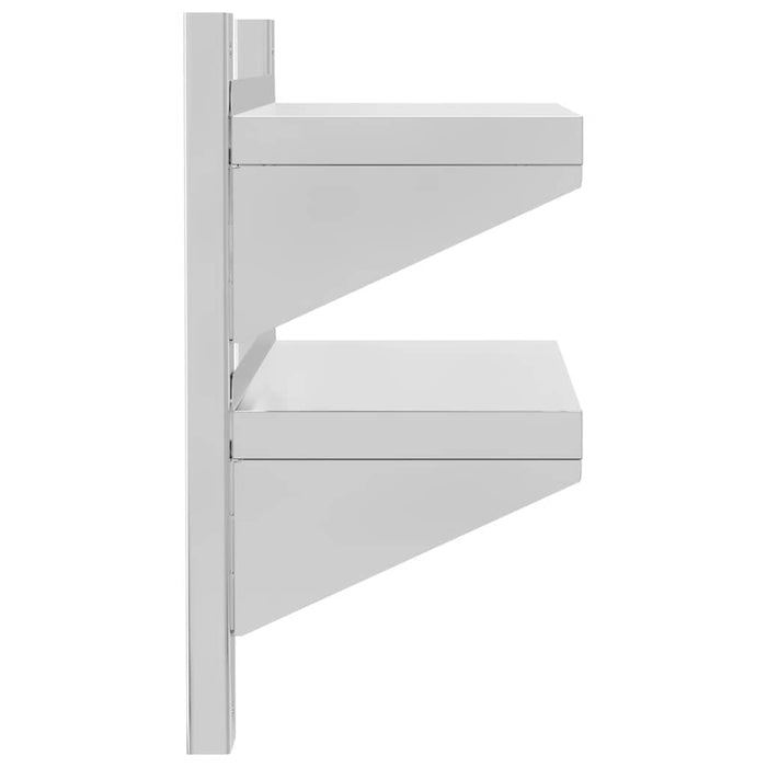 2-Tier Wall Shelf 50x23.5x48 cm Silver Stainless Steel