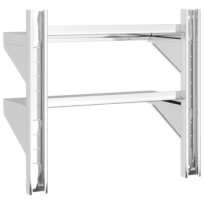 2-Tier Wall Shelf 50x23.5x48 cm Silver Stainless Steel