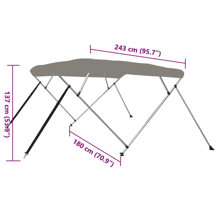 4-дънка Bimini Top Grey 243x180x137 см