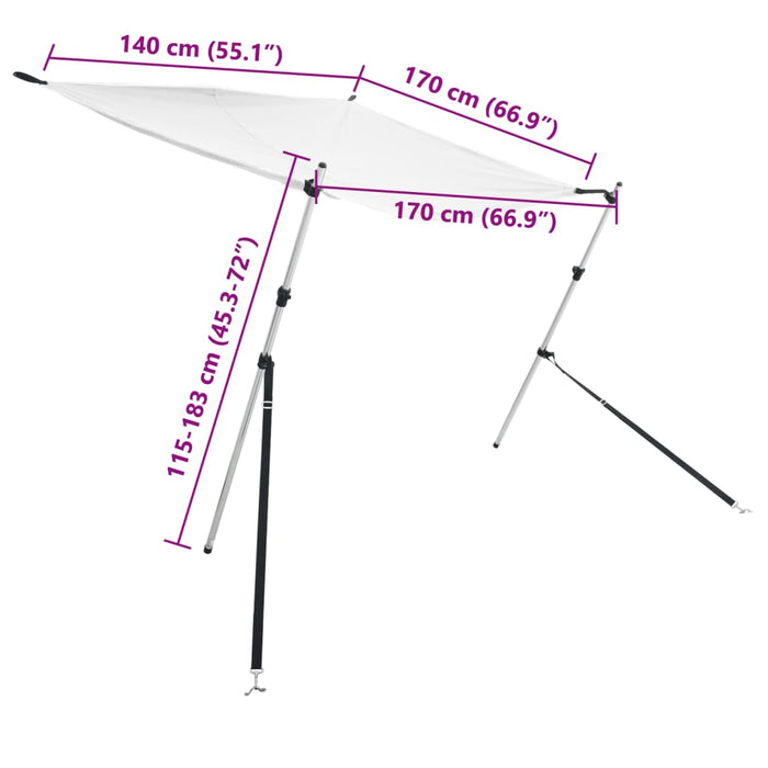 Удлинитель абажура T-Top белый 170x170x(115-183) см