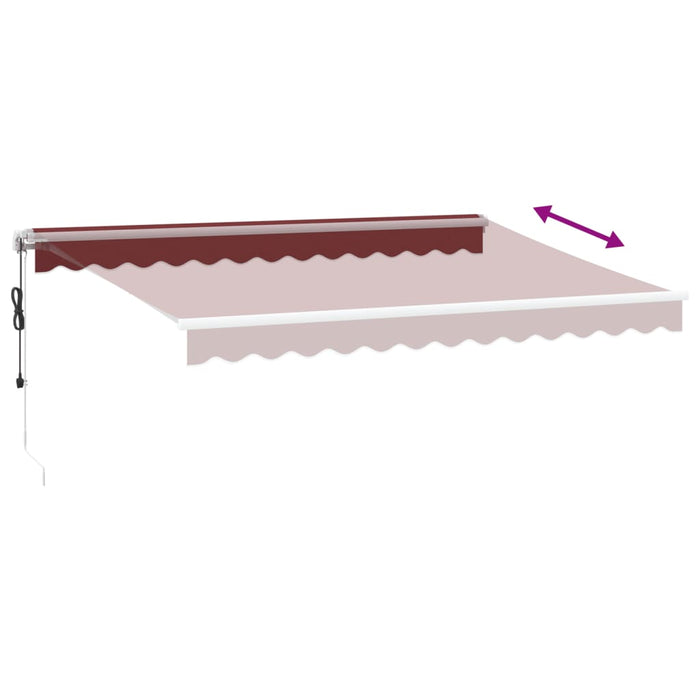 Automatic Retractable Awning with LED Burgundy 350x250 cm