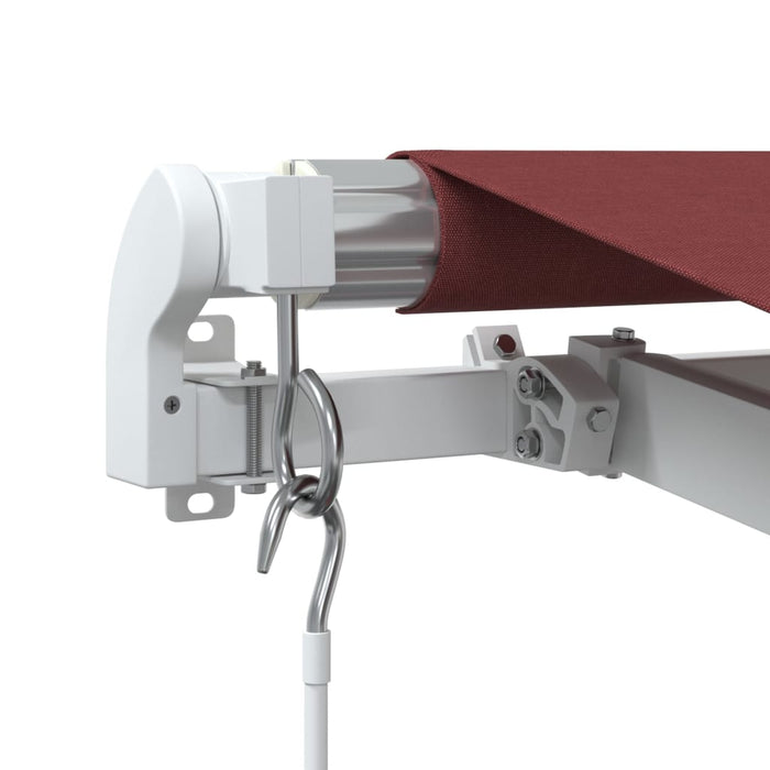 Manual Retractable Awning with LED Burgundy 400x300 cm