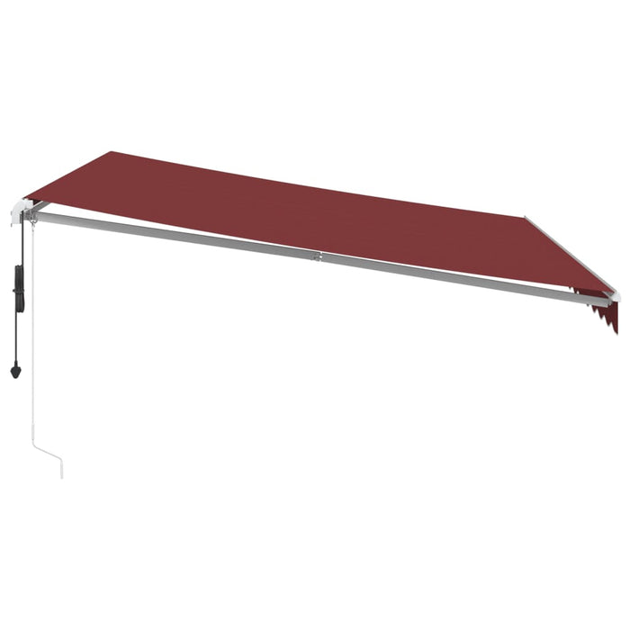 Automatic Retractable Awning with LED Burgundy 400x300 cm