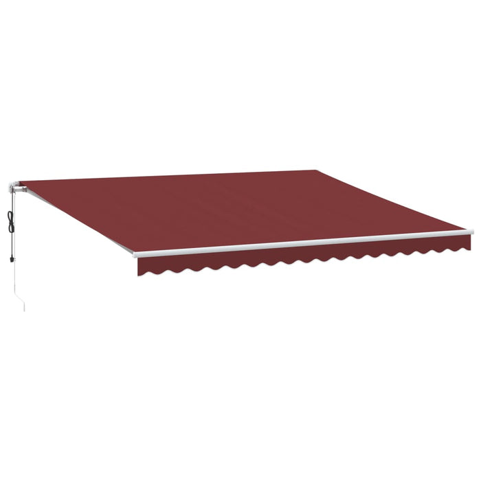 Automatic Retractable Awning with LED Burgundy 450x300 cm