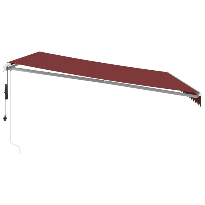 Automatic Retractable Awning with LED Burgundy 450x300 cm