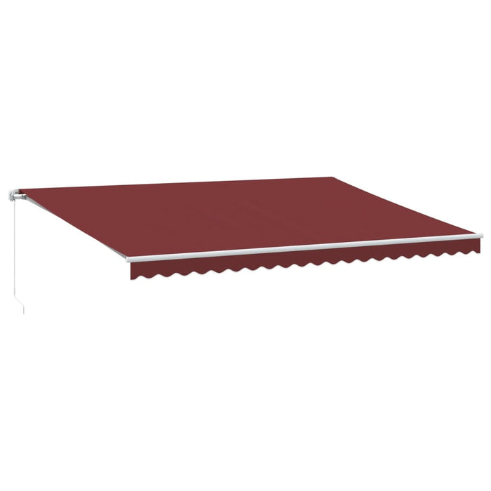 Manual Retractable Awning with LED Burgundy 500x300 cm