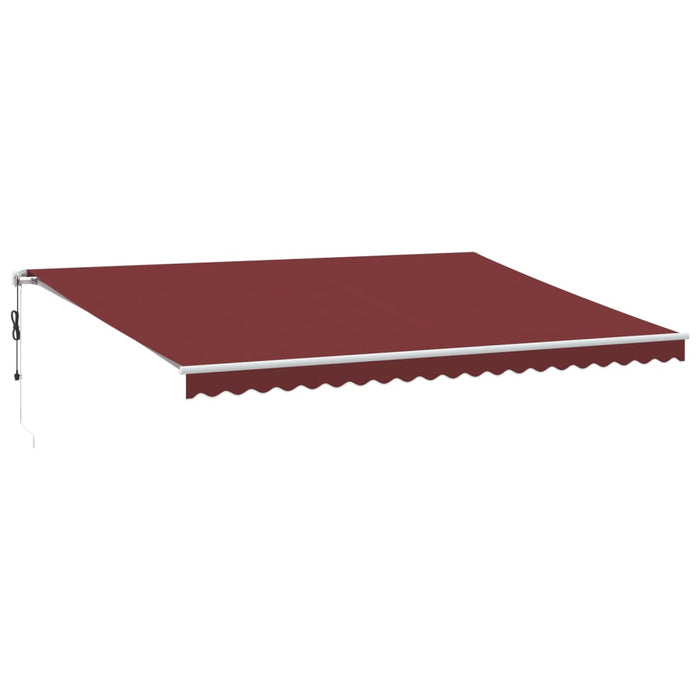 Automatic Retractable Awning with LED Burgundy 500x300 cm