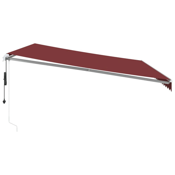 Automatic Retractable Awning with LED Burgundy 500x300 cm