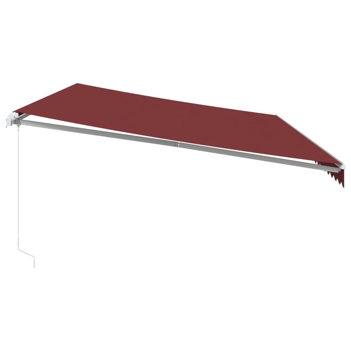 Manual Retractable Awning with LED Burgundy 600x300 cm