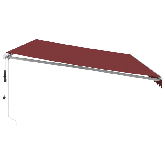 Automatic Retractable Awning with LED Burgundy 600x300 cm