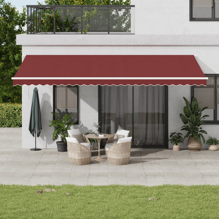 Automatic Retractable Awning with LED Burgundy 600x300 cm