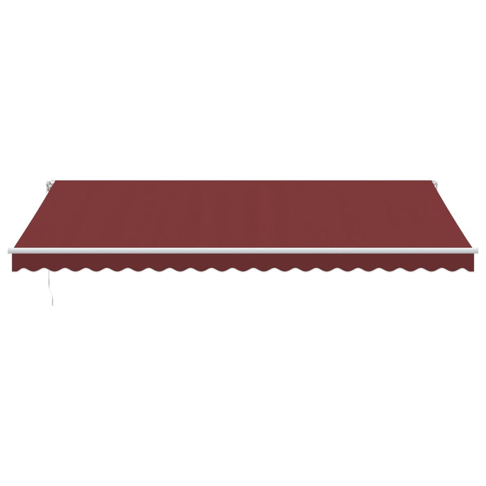 Manual Retractable Awning with LED Burgundy 500x350 cm