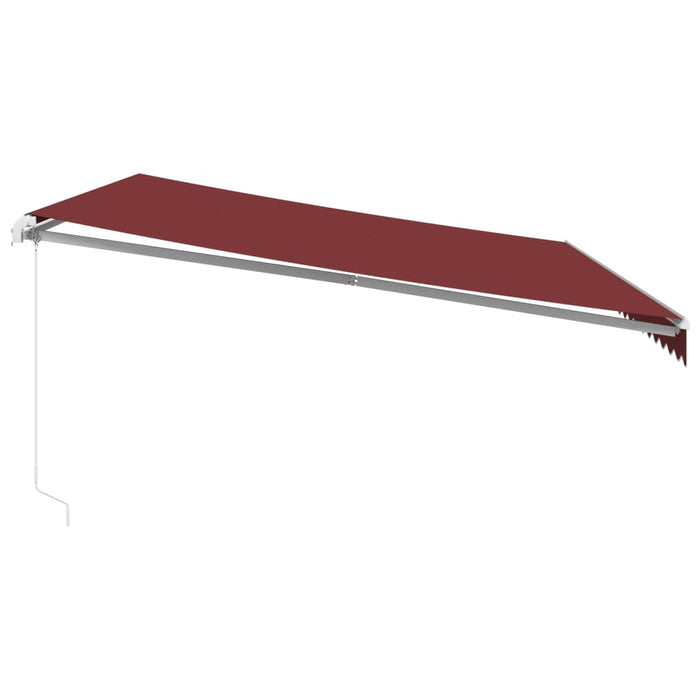 Manual Retractable Awning with LED Burgundy 500x350 cm