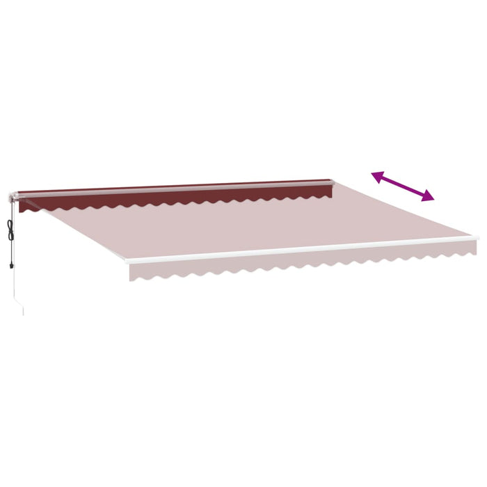 Automatic Retractable Awning with LED Burgundy 500x350 cm