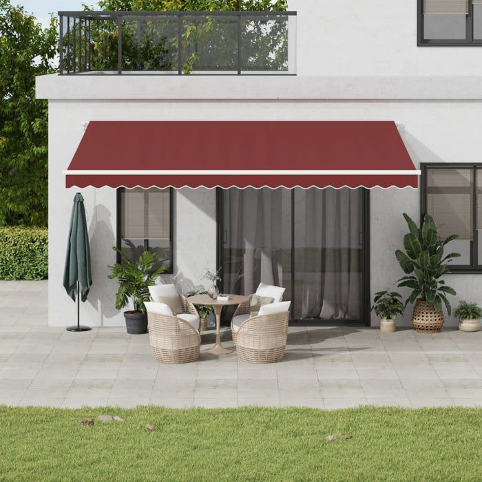 Automatic Retractable Awning with LED Burgundy 500x350 cm