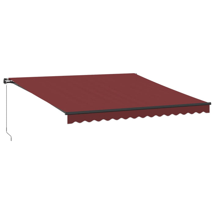 Manual Retractable Awning with LEDs Burgundy 400x350 cm