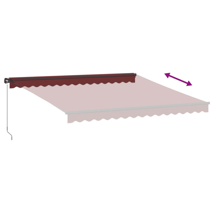 Manual Retractable Awning with LEDs Burgundy 400x350 cm