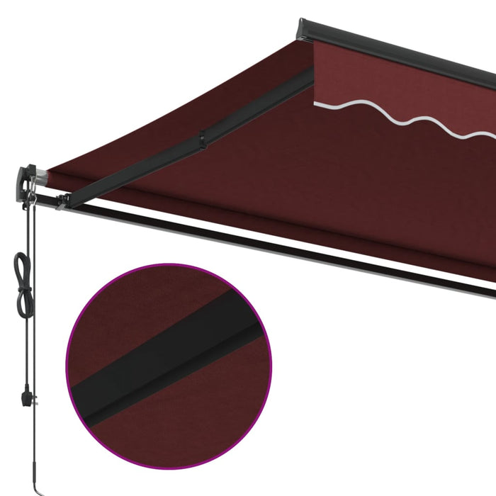 Automatic Retractable Awning Burgundy 400x350 cm