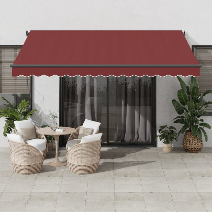 Automatic Retractable Awning Burgundy 400x350 cm