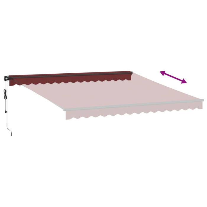 Automatic Retractable Awning with LEDs Burgundy 400x350 cm