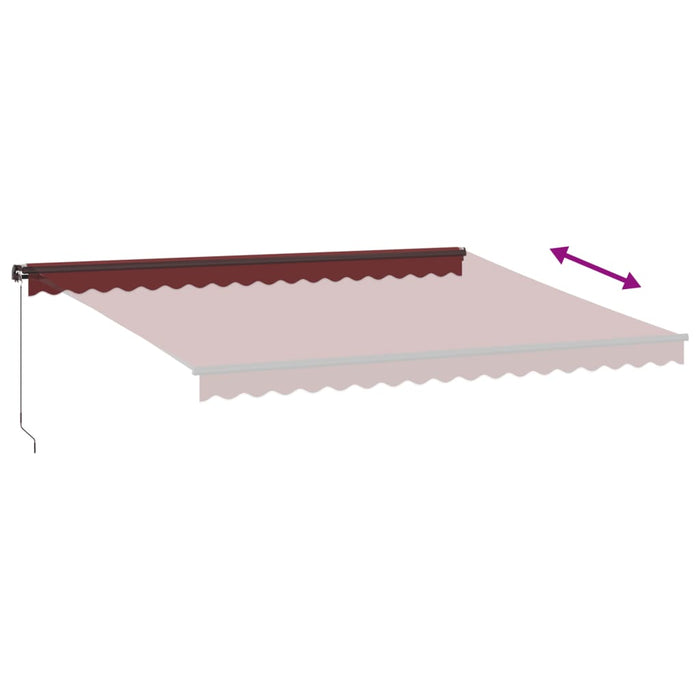 Manual Retractable Awning Burgundy 450x350 cm