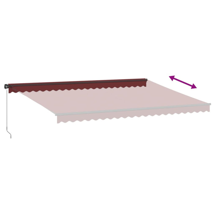 Manual Retractable Awning Burgundy 500x350 cm