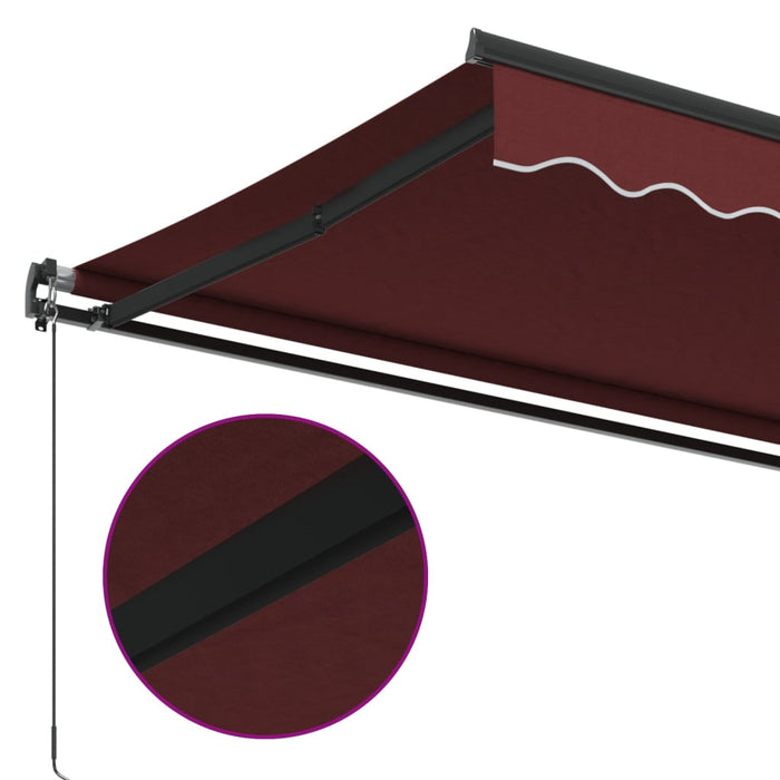 Manual Retractable Awning Burgundy 500x350 cm