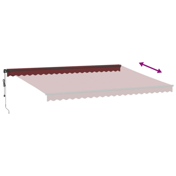 Automatic Retractable Awning with LEDs Burgundy 500x350 cm