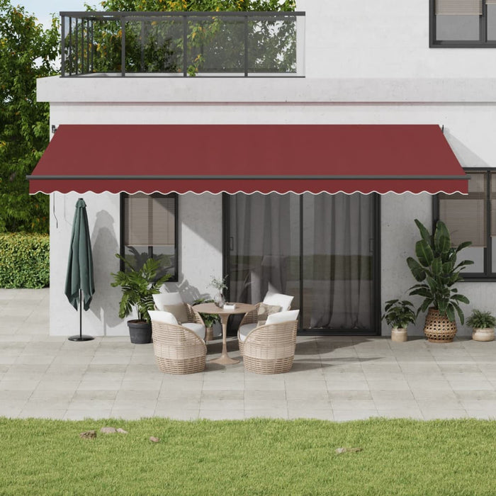 Automatic Retractable Awning with LEDs Burgundy 600x350 cm