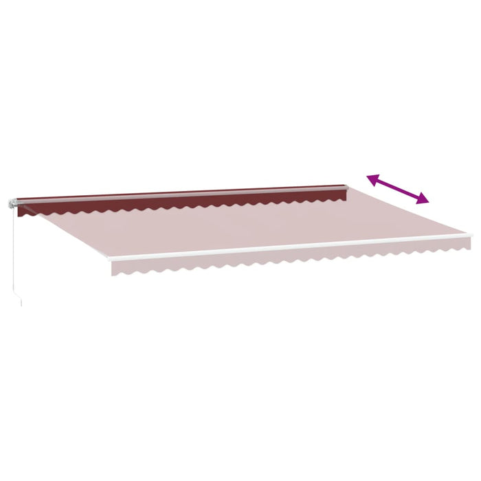 Manual Retractable Awning Burgundy 600x300 cm