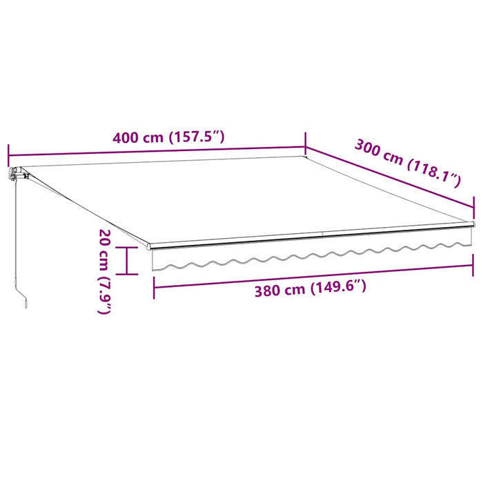 Automatic Retractable Awning Burgundy 400x300 cm