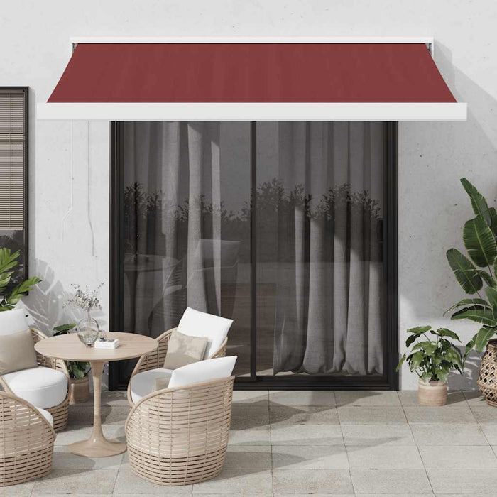 Manual Retractable Awning Burgundy 300x250 cm