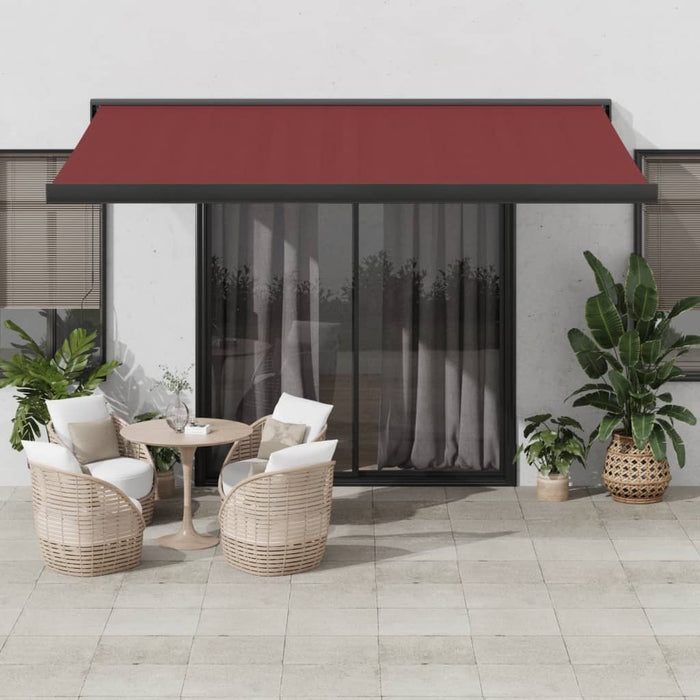 Manual Retractable Awning Burgundy 400x300 cm