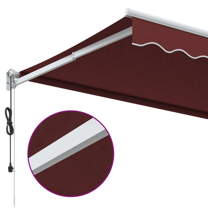 Automatic Retractable Awning Burgundy 500x300 cm