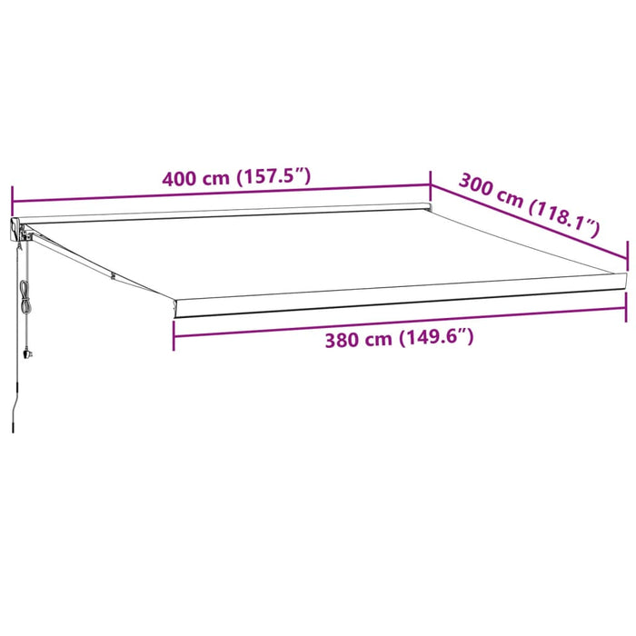 Automatic Retractable Awning Burgundy 400x300 cm