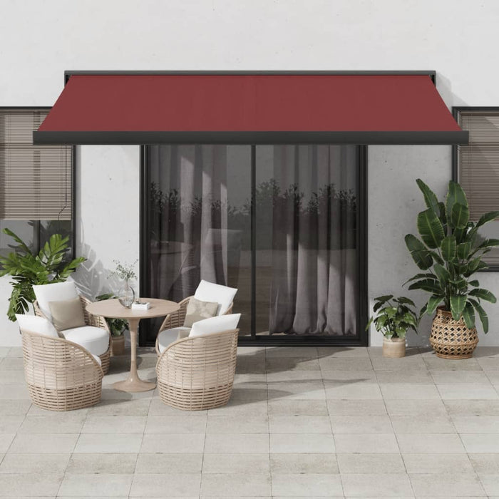 Automatic Retractable Awning Burgundy 450x300 cm