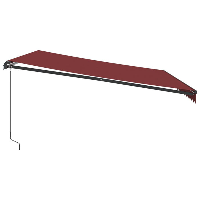 Manual Retractable Awning with LEDs Burgundy 450x300 cm