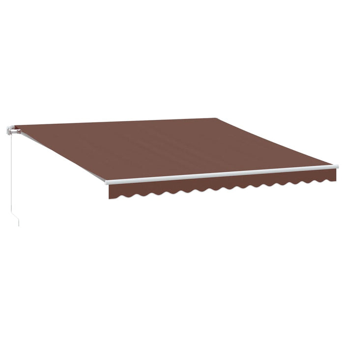 Manual Retractable Awning with LED Brown 400x300 cm