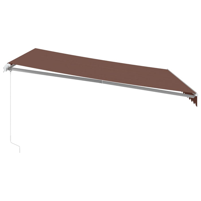 Manual Retractable Awning with LED Brown 400x300 cm