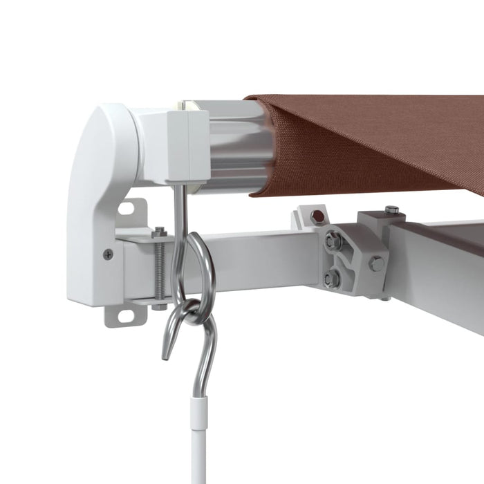 Manual Retractable Awning with LED Brown 400x300 cm