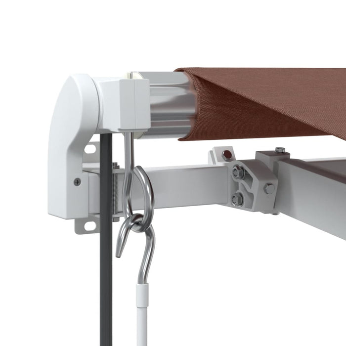 Automatic Retractable Awning with LED Brown 400x300 cm