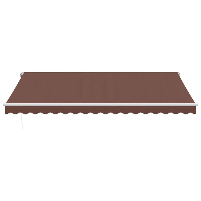 Automatic Retractable Awning with LED Brown 450x300 cm