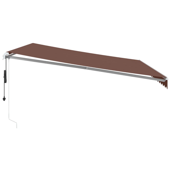 Manual Retractable Awning with LED Brown 500x300 cm