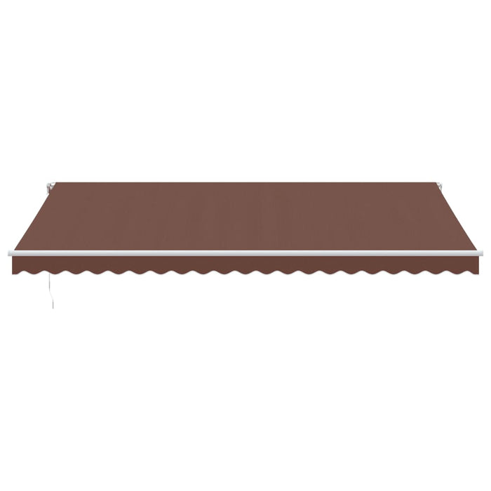 Automatic Retractable Awning with LED Brown 500x300 cm