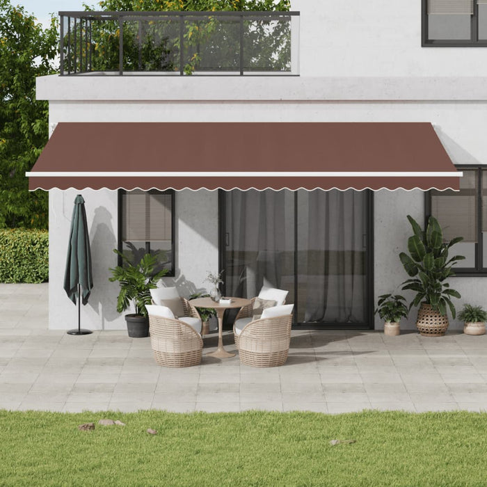 Manual Retractable Awning with LED Brown 600x300 cm