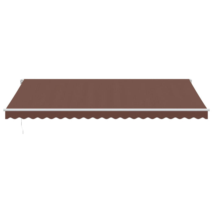 Manual Retractable Awning with LED Brown 500x350 cm