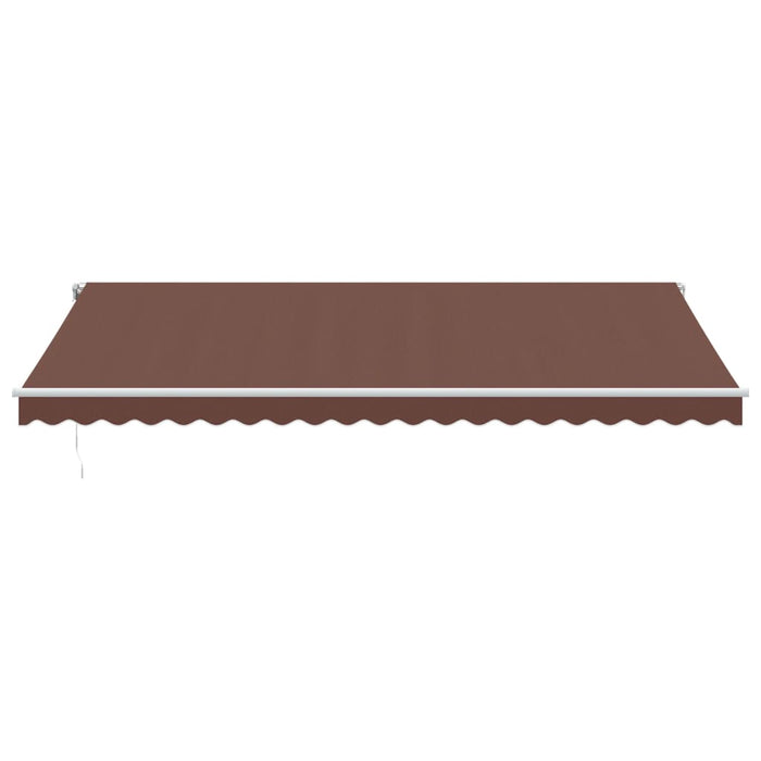 Automatic Retractable Awning with LED Brown 500x350 cm